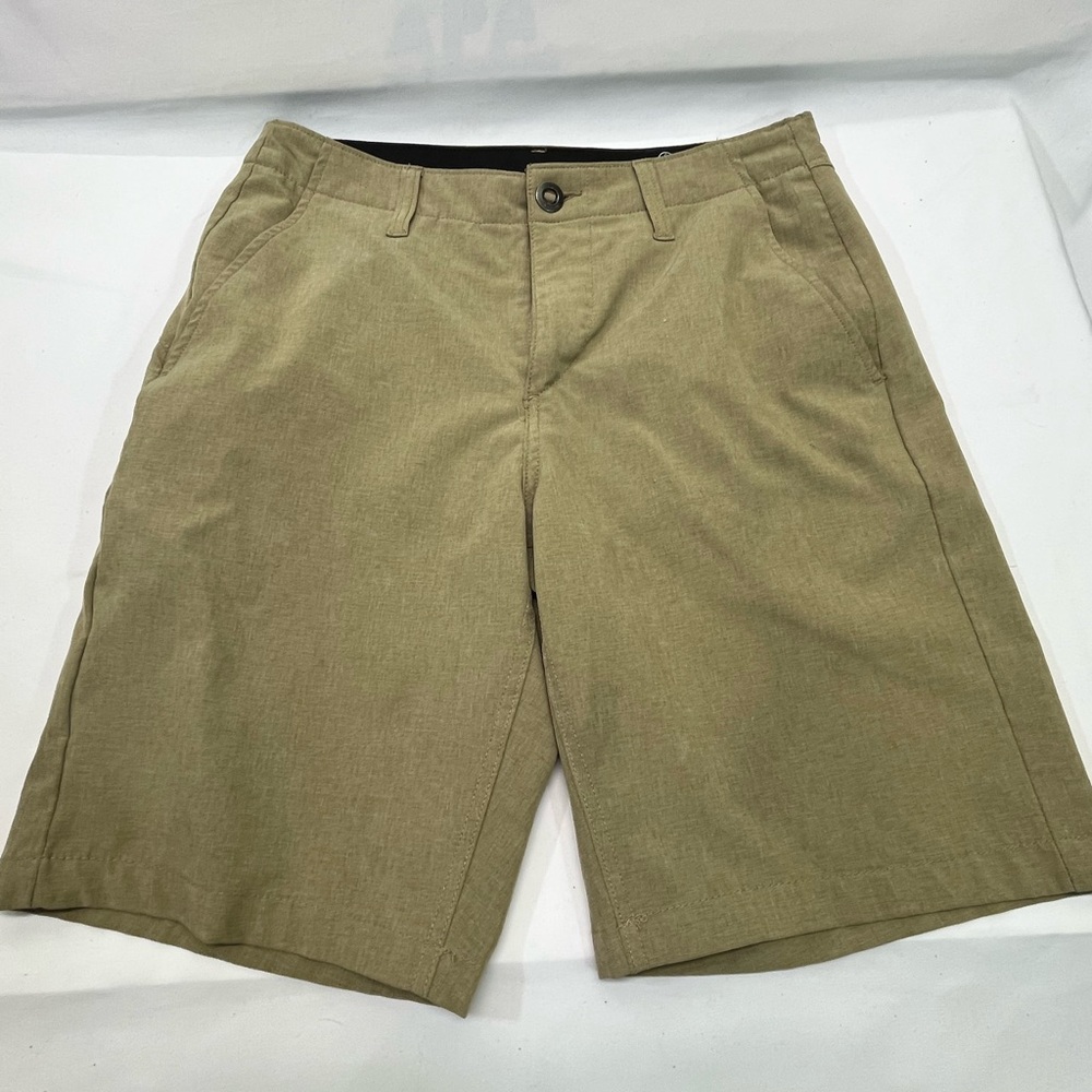 Volcom Flat Front Shorts Men’s SZ 29 Khaki Golf Causal Lightweight Comfort Sleek
